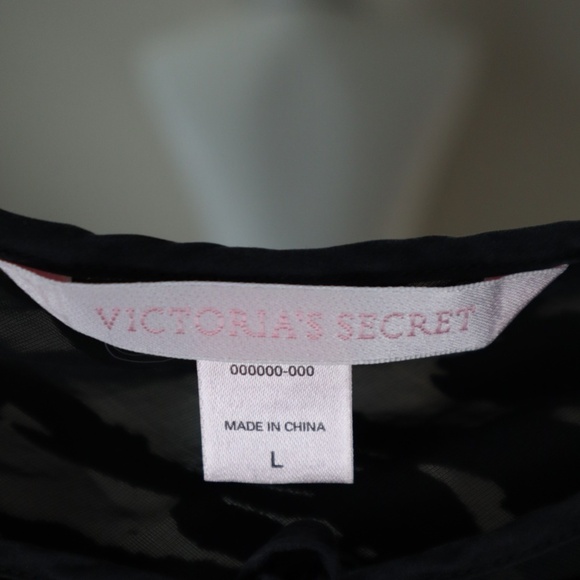 Vintage Victorias Secret Sheer Tunic Zebra Print Tie Front LARGE - Picture 4 of 4